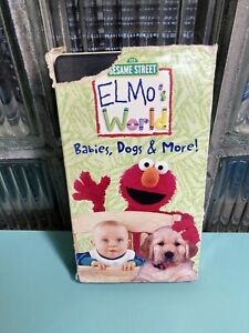Elmos World Babies Dogs & More 2000 VHS Sesame Street Muppets Education