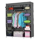 Portable Closet Wardrobe Clothes Pants Rack Storage Organizer With Shelf 53
