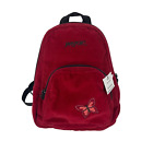 Vintage Jansport Half Pint Mini Red Corduroy Backpack With Butterfly 90s Y2K