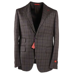 NWT $3350 ISAIA Layered Check Super 140s Wool Sport Coat 40 R (Eu 50) Gregory