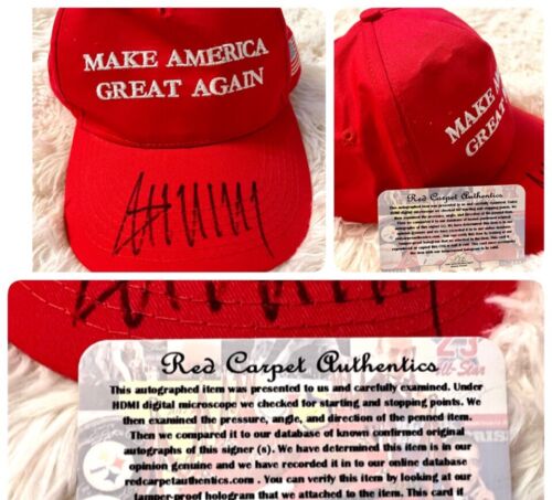 Donald Trump signed MAGA Hat autographed COA New Never Worn Trump Signed Cap Hat