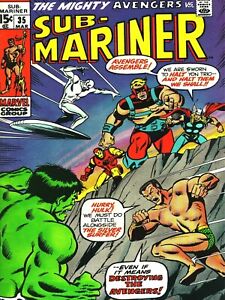 Sub-Mariner #35 NEW METAL SIGN: Hulk, Submariner & Silver Surfer v. The AVENGERS
