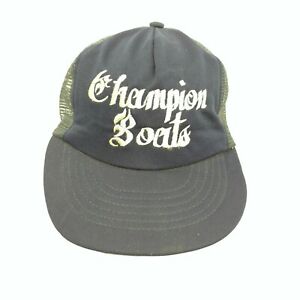 Vintage Champion Boats Blue Snapback Trucker Hat Cap