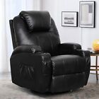 Massage Heated Rocker Recliner Chair Home Theater Lounge Seat w/Cup Holder