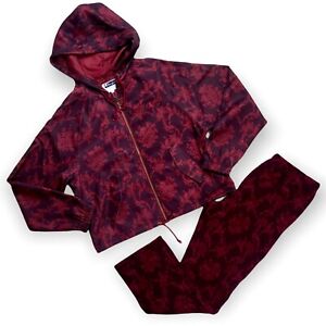 Champion Women 2p set 100%AUTHENTIC size M Track Zip hoodie and pants Burgundy