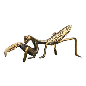 Praying Mantis Figurine Small Statue House Ornament Animal Figurines Gift Brass
