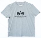 Alpha Industries Classic Logo Print Gray T-Shirt size 2XL