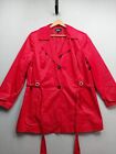 Style & Co Belted Trench Coat Womens Size 20 Red Lined Classic Jacket