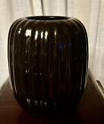 New ListingHaeger pottery vase black ribbed vintage