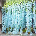 24PCS Artificial Wisteria Vine Garland Fake Flower Garden Wedding Hanging Decor