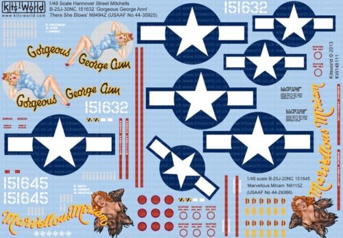 Warbird Decals 148111 1/48 B25J Gorgeous George Ann/There She Blows