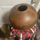 Vintage Large Round Raku Pottery Vase