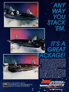 1989 Hydra Sports X Series Bass Boat X-260 OMC Group Metal Sign