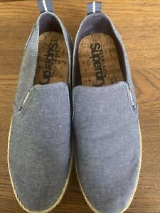 Superdry washed blue Espadrilles Slip-on Shoes Size 10 (US) Men's