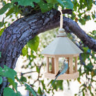 Wooden House Bird Feeder Outdoor Hanging Feeding Station Hollow Bird Feeder Home