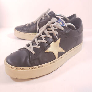 Golden Goose Hi Star Vigna Sneaker Women sz 40 Black Gold Star Made in Italy
