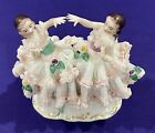 VTG Dresden Lace Figurine Made in Germany 2 Lady Ballerina’s White/Pink Dress