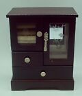 Vintage 2010 King Wood Co. Ltd. Amoire Style Jewelry Box 2 doors 2 Drawers
