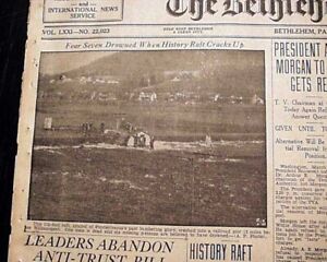 New ListingTHE LAST RAFT Susquehanna River Lumber Muncy Pa TRAGEDY w/ Photo 1938 Newspaper