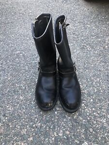 Carolina 115 Engineer Boots Mens 11 R Black Leather Motorcycle USA Steel Toe VGC
