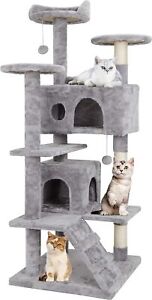 ZENY 54 Inch Cat Tree, Indoor Cat Tower Condo, Multi-Level Cat House...