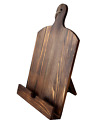Cutting Board Style Rustic Brown Wood Recipe Cookbook Holder Stand