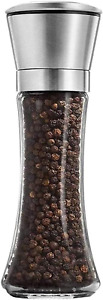 Premium Salt and Pepper Grinder Tall Size Refillable, Ceramic Rotor Stainless St