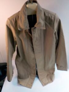 LUCKY BRAND Womens Zipper Front Trench Style Coat Khaki Cotton SZ XS