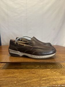 Dunham Mens 'Waterford Slip On' Leather Boat Shoes Brown - US Size 9 6E