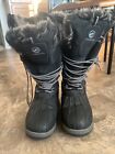 Tamarack Tall High Winter Boots Black Fur Women’s Size 9 Waterproof Snow Boots