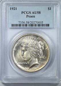 1921 Peace Dollar $1 PCGS AU58
