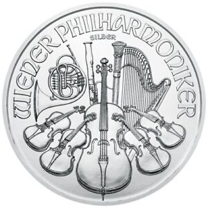 2021 Austrian Philharmonic 1 oz. Silver BU Coin, Airtite Capsule, Free Ship