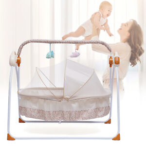 Auto-Swing Bed Bedside Bassinet Newborn Electric Baby Crib Cradle Rocking Basket