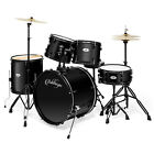 OPEN BOX - 5-Piece Black Full Size Pro Adult Drum Kit with Genuine Remo Heads