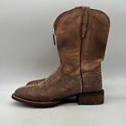 Dan Post Mens Brown Leather Pull On Square Toe Western Boots Size 12 D