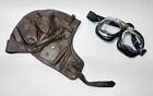Mil Tec Reproduction WWI Style Flight Helmet Large & Goggles