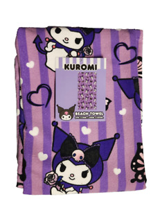 Sanrio Kuromi Super Soft Lightweight Beach Bath Towel, Purple