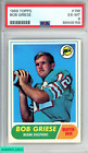 1968 TOPPS BOB GRIESE #196 ROOKIE RC MIAMI DOLPHINS HOF PSA 6 EX-MT