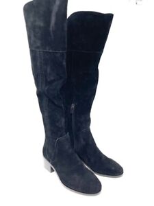 Vince Camuto Bendra Black Suede Leather Over the Knee Boots 6M