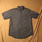 Mens Carhartt Short Sleeve Button Up Shirt Checkered Size L Tall Cotton