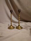 Very old pair of Barley Twist candle holders  marked NY Brass! nice! L@@K!