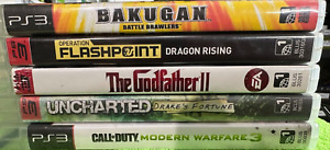 5 GAME SONY PS3 LOT! GODFATHER II, CALL DUTY MW3, DRAGON RISING, BAKUGAN +1 MORE