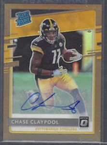 CHASE CLAYPOOL 2020 DONRUSS OPTIC BRONZE HOLO RATED ROOKIE AUTO RC #177