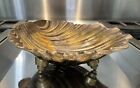 Vintage Brass Scalloped Shell Footed Bowl Heavy