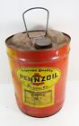 VINTAGE PENNZOIL SAFE LUBRICATION MOTOR OIL 5 GALLON GAS CAN