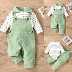Newborn Infant Baby Boys Gentleman Pants Suit Romper Bodysuit Outfit Clothes Set