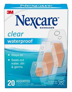 Nexcare Waterproof Bandages, Stays on in the Pool, Holds for 12 Hours, Clear