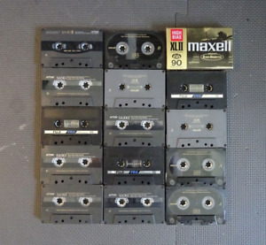 Lot of 15 Type II High Bias Black Cassette Tapes