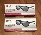 LG Cinema 3D HDTV Active Glasses AG-F310 3 Pair Total Black Set of 3