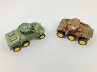 Lot of 2 Tootsietoy 1970s M8 and Mark-2 Armored Car Diecast Military Tank USA
